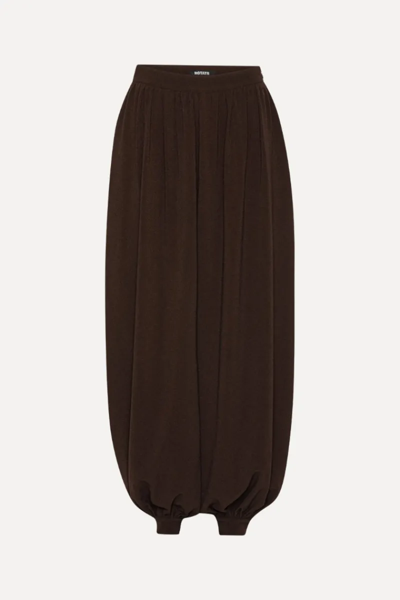 Pants-ROTATE Birger Christensen Balloon Pleated Pants Dark Brown Molé color