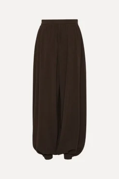 Pants-ROTATE Birger Christensen Balloon Pleated Pants Dark Brown Molé color
