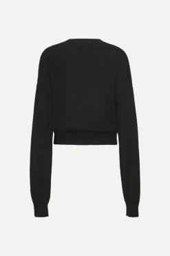 Knitwear|Tops-ROTATE Birger Christensen Basic Crewneck Sweater Black Black color