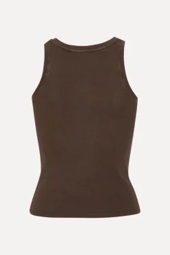 Tops-ROTATE Birger Christensen Basic Tank Top Dark Brown Molé color