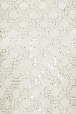 Bridal|Sequins-ROTATE Birger Christensen Beaded Halterneck Dress Creme White Egret color