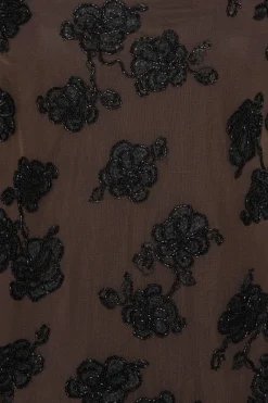 Maxi Dress|Dresses-ROTATE Birger Christensen Beaded Maxi Tube Dress Dark Brown Molé Comb. color