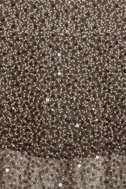 Sequins|Midi Dresses-ROTATE Birger Christensen Beaded Midi Tube Dress Brown Nougat Comb. color