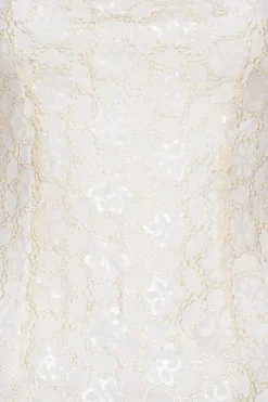 Bridal|Sequins-ROTATE Birger Christensen Beaded Mini Dress White Egret color