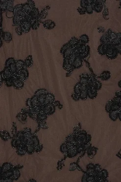 Skirts-ROTATE Birger Christensen Beaded Mini Skirt Dark Brown Molé Comb. color