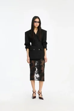 Outerwear-ROTATE Birger Christensen Belted Blazer Black Black color