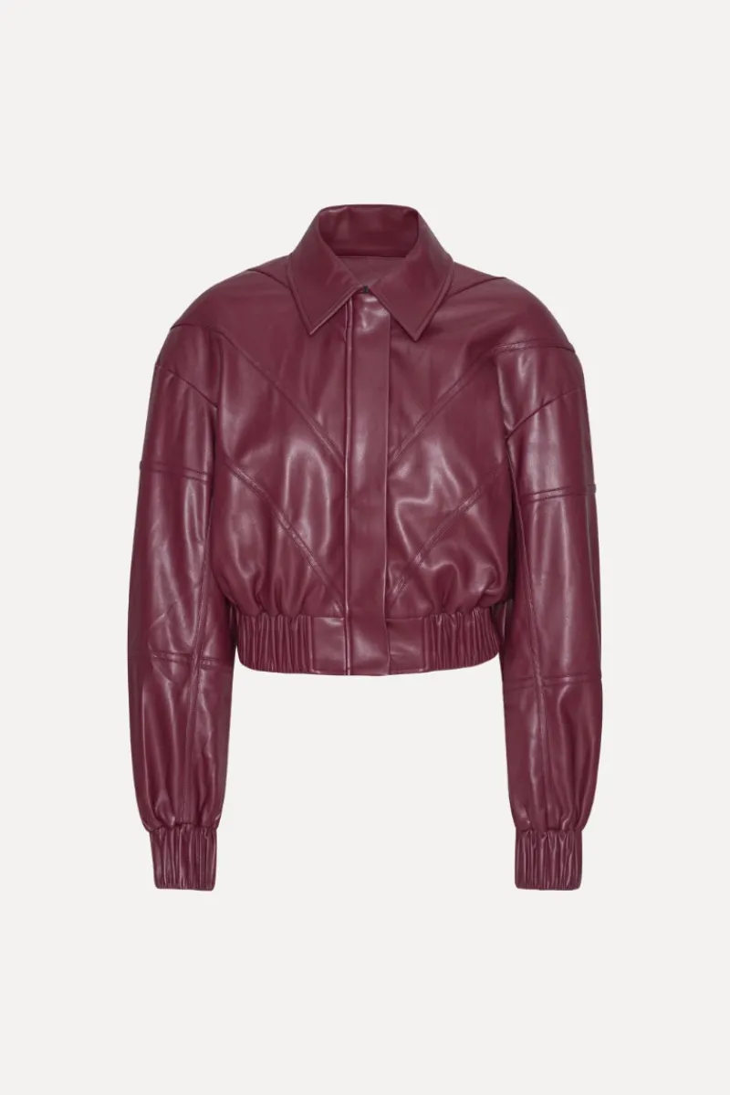 Outerwear-ROTATE Birger Christensen Bomber Jacket Bordeaux Zinfandelcolor