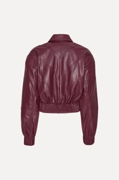 Outerwear-ROTATE Birger Christensen Bomber Jacket Bordeaux Zinfandelcolor