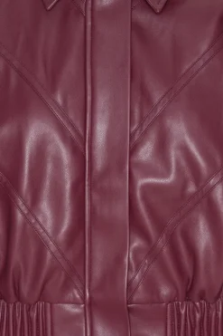 Outerwear-ROTATE Birger Christensen Bomber Jacket Bordeaux Zinfandelcolor