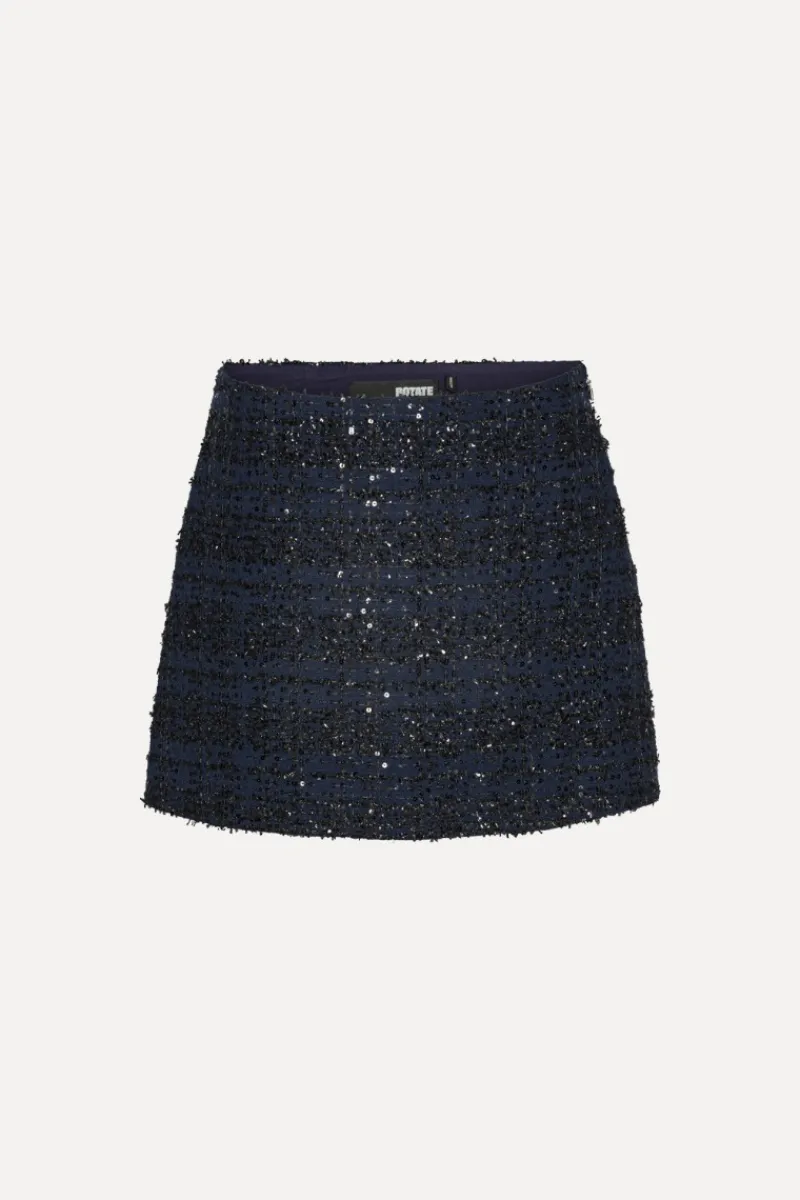 Skirts-ROTATE Birger Christensen Boucle Mini Skirt Dark Blue Navy Blazer color