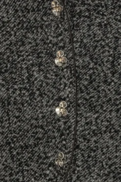 Tops|Outerwear-ROTATE Birger Christensen Boucle Short Jacket Dark Grey Gray Pinstripe color