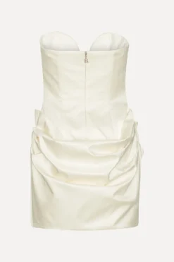Bridal|Mini Dresses-ROTATE Birger Christensen Bustier Mini Dress Creme White Egret color