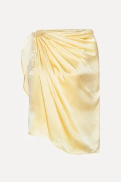 Tops-ROTATE Birger Christensen Chiffon Cape Top Yellow Italian Straw color
