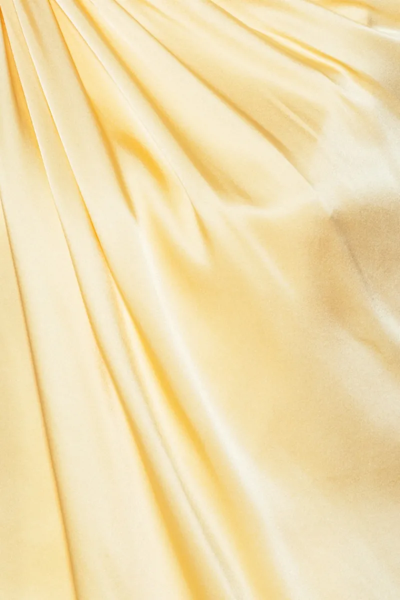 Tops-ROTATE Birger Christensen Chiffon Cape Top Yellow Italian Straw color