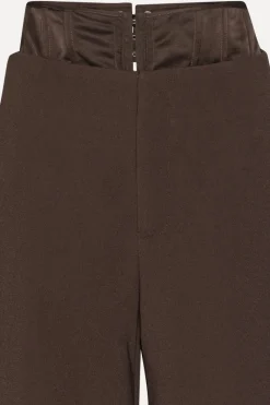 Pants-ROTATE Birger Christensen Corset Suiting Pants Dark Brown CHICORY COFFEE color