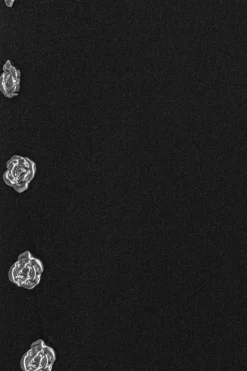 Midi Dresses|Dresses-ROTATE Birger Christensen Crepe Button Dress Black Black color