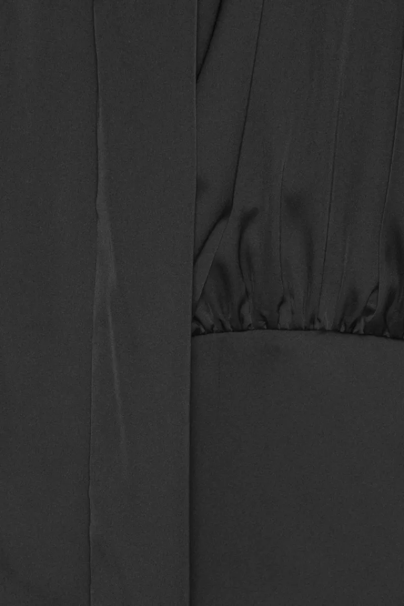 Maxi Dress|Dresses-ROTATE Birger Christensen Crepe De Chine Maxi Dress Black Black color