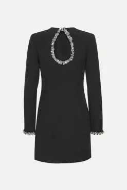 Mini Dresses|Dresses-ROTATE Birger Christensen Crepe Mini Dress Black Black color