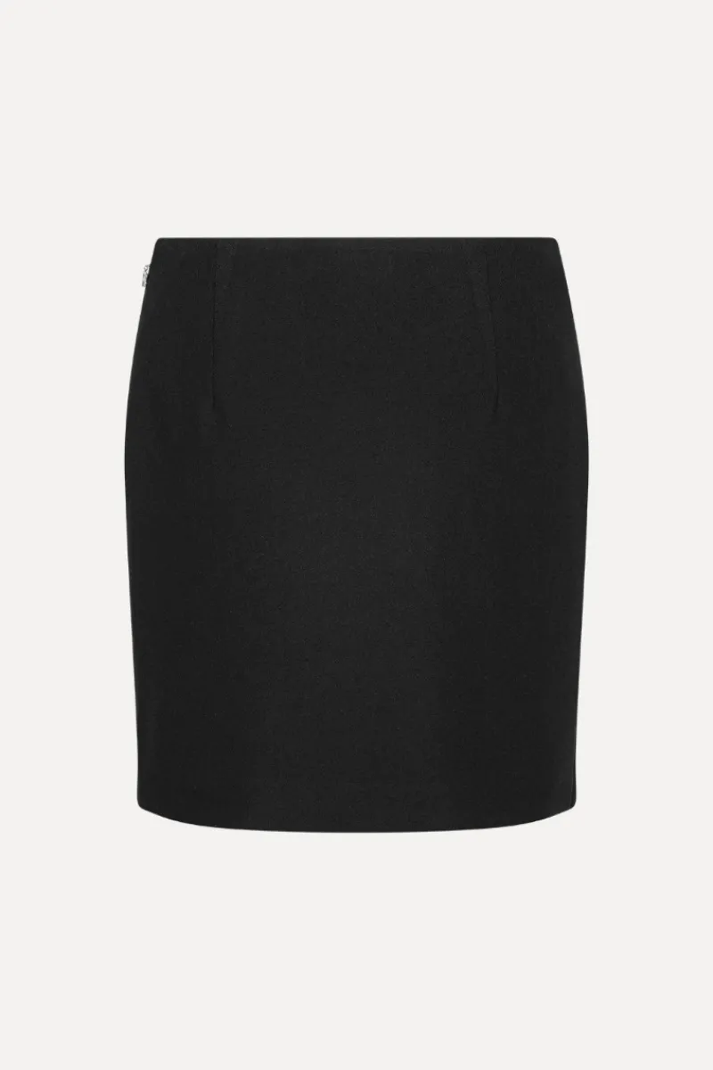 Skirts-ROTATE Birger Christensen Crepe Mini Flower Skirt Black Black color
