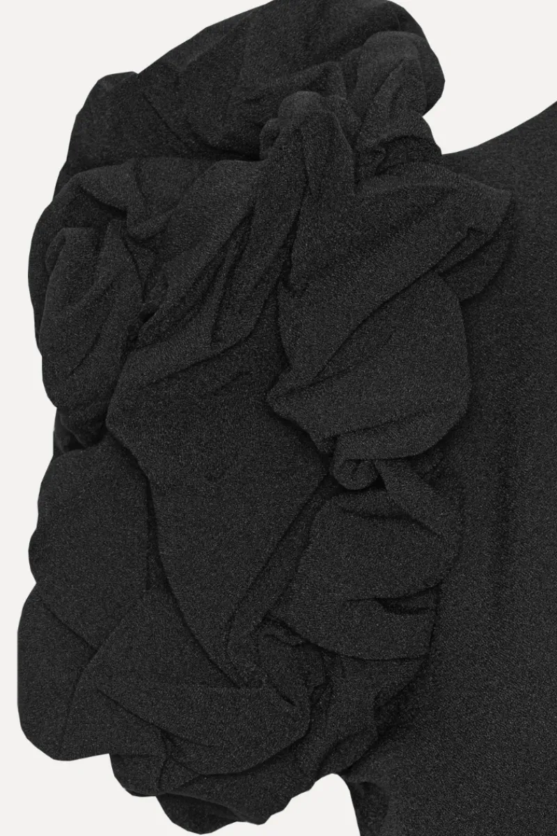 Midi Dresses|Dresses-ROTATE Birger Christensen Crepe Puffy Midi Dress Black Black color