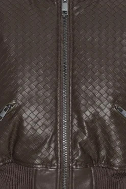 Outerwear-ROTATE Birger Christensen Cropped Puffer Jacket Dark Brown CHICORY COFFEE color