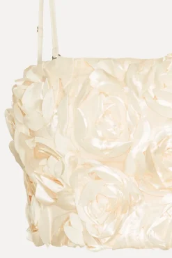 Bridal|Tops-ROTATE Birger Christensen Cropped Top Creme White Egret color