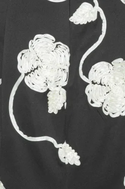 Dresses|Midi Dresses-ROTATE Birger Christensen 3d Flower Midi Dress Black 1000 Black Comb. color