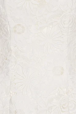 Bridal|Mini Dresses-ROTATE Birger Christensen 3d Lace Ls Mini Dress Egret color