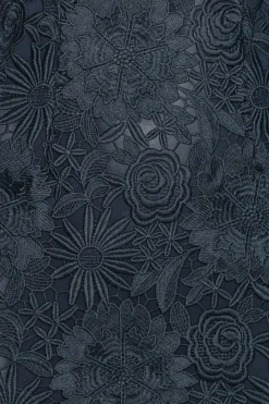 Midi Dresses|Dresses-ROTATE Birger Christensen 3d Lace Midi Dress Dark Blue Navy Blazer color