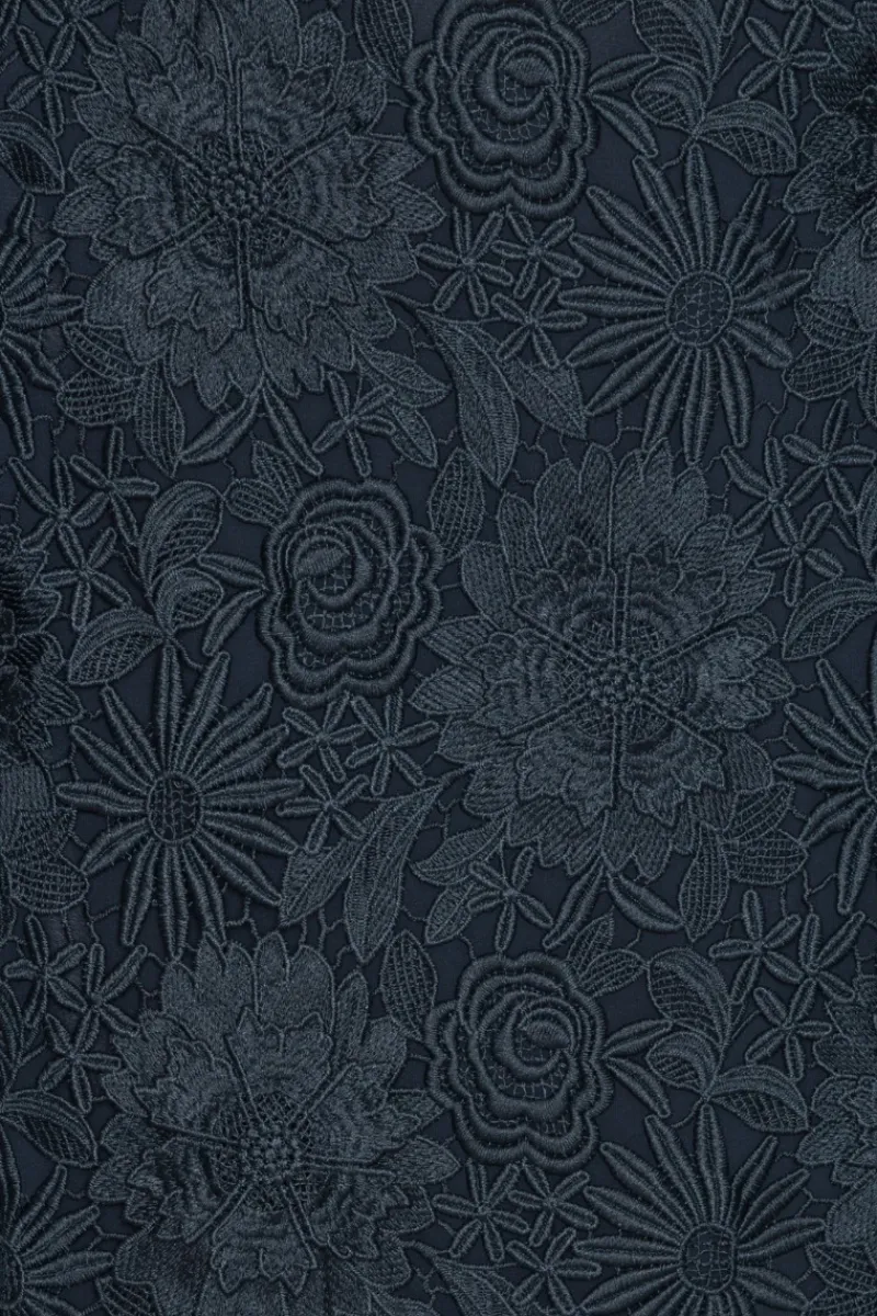 Skirts-ROTATE Birger Christensen 3d Lace Pencil Skirt Dark Blue Navy Blazer color