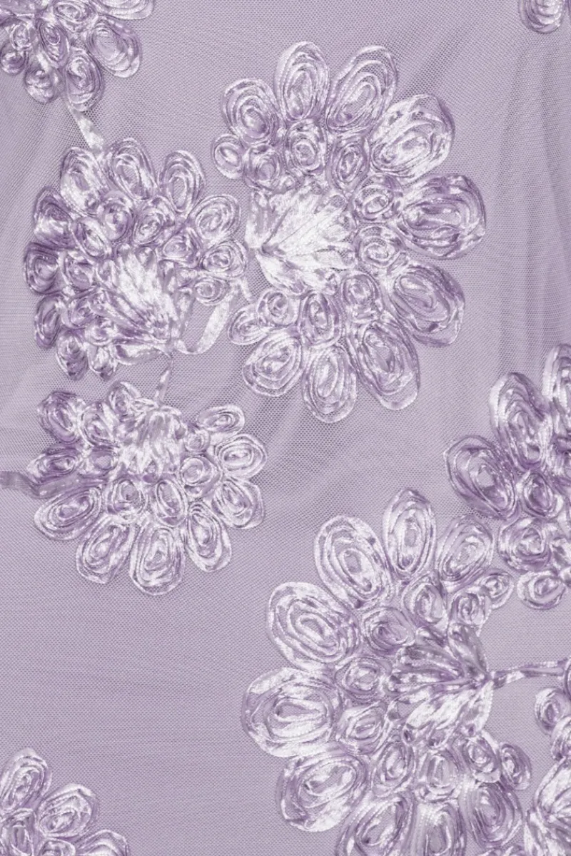 Mini Dresses|Dresses-ROTATE Birger Christensen 3d Mesh Mini Dress Purple Lavender Aura color