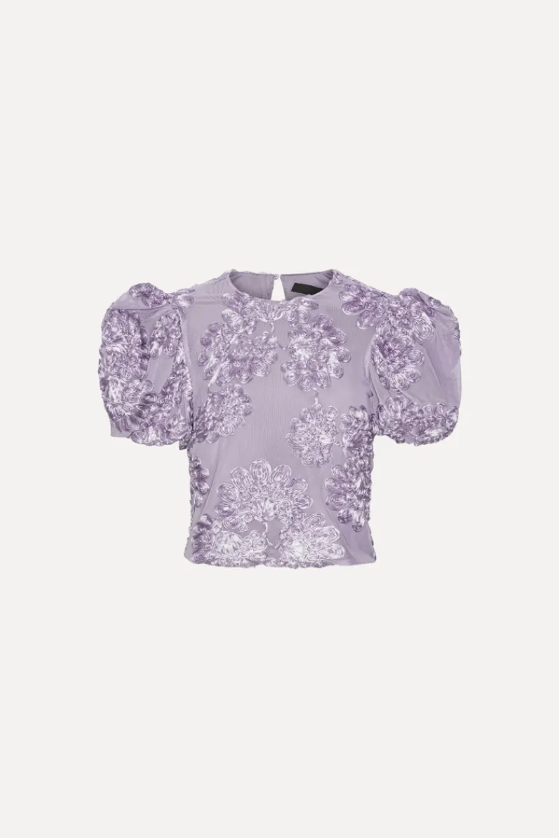 Tops-ROTATE Birger Christensen 3d Mesh Sleeveless Top Purple Lavender Aura color