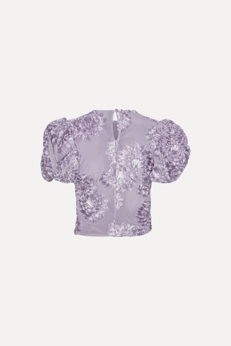 Tops-ROTATE Birger Christensen 3d Mesh Sleeveless Top Purple Lavender Aura color