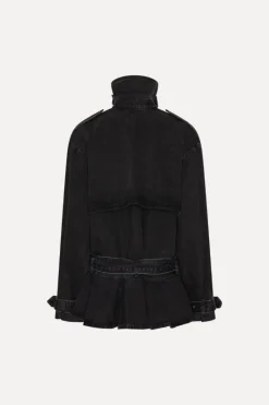 Outerwear-ROTATE Birger Christensen Denim Biker Jacket Black Black Denim color