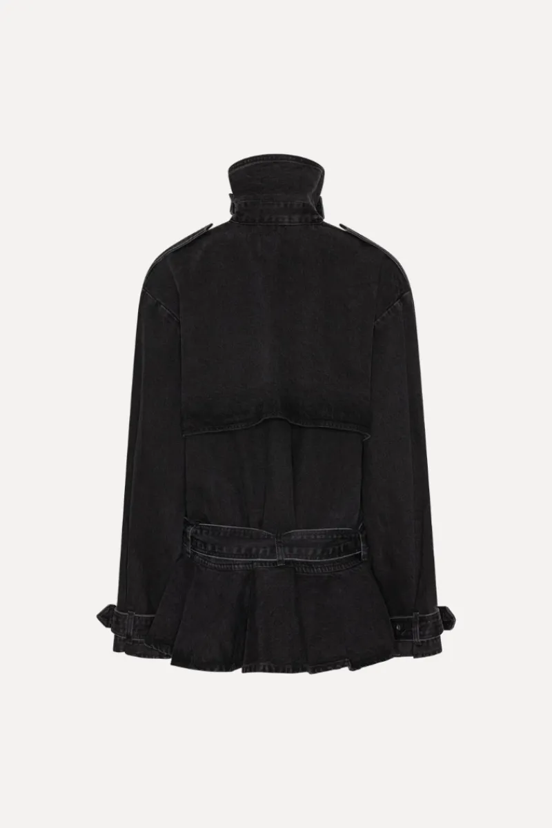 Outerwear-ROTATE Birger Christensen Denim Biker Jacket Black Black Denim color