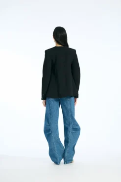 Pants-ROTATE Birger Christensen Denim Cargo Pants Medium Blue Medium Blue Denim color