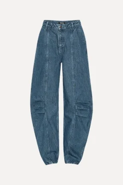 Pants-ROTATE Birger Christensen Denim Cargo Pants Medium Blue Medium Blue Denim color