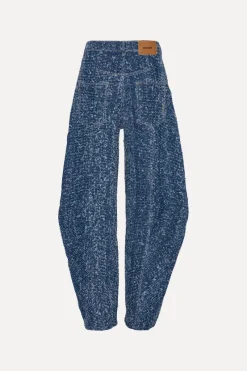 Pants-ROTATE Birger Christensen Denim Loose Fit Pants Medium Blue Medium Blue Denim color