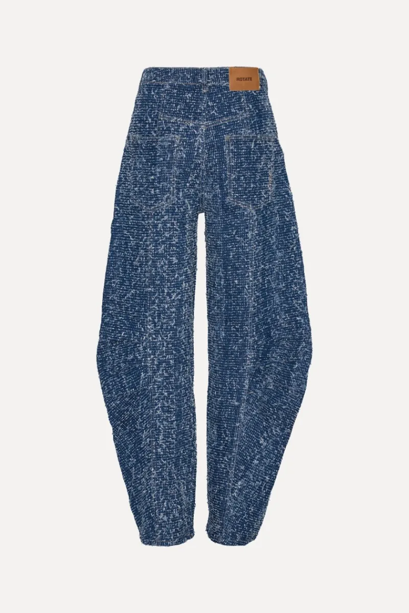 Pants-ROTATE Birger Christensen Denim Loose Fit Pants Medium Blue Medium Blue Denim color