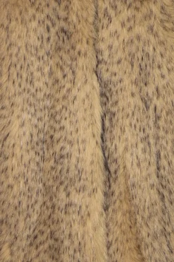 Outerwear-ROTATE Birger Christensen Faux Fur Long Coat Beige Nougat color