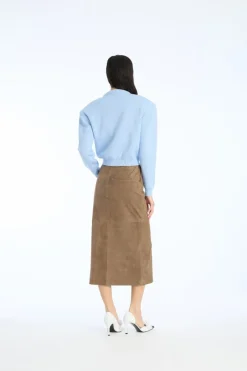 Knitwear|Tops-ROTATE Birger Christensen Firm Knit Cardigan Light Blue Hydrangea (Blue) color