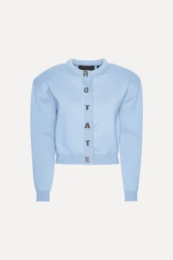 Knitwear|Tops-ROTATE Birger Christensen Firm Knit Cardigan Light Blue Hydrangea (Blue) color