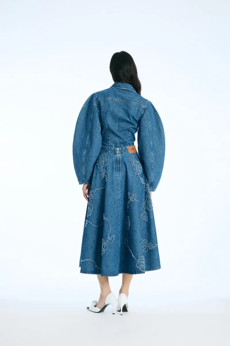 Tops-ROTATE Birger Christensen Fitted Denim Shirt Medium Blue Medium Blue Denim color