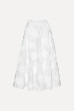 Skirts-ROTATE Birger Christensen Flower Maxi Skirt Bright White Bright White color