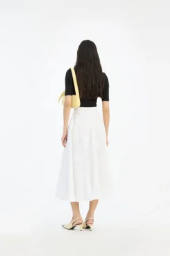 Skirts-ROTATE Birger Christensen Flower Maxi Skirt Bright White Bright White color