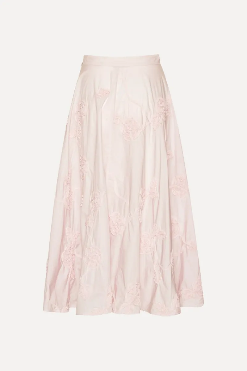 Skirts-ROTATE Birger Christensen Flower Maxi Skirt Light Pink Orchid Ice color