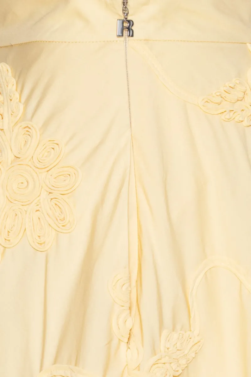 Skirts-ROTATE Birger Christensen Flower Maxi Skirt Yellow Italian Straw color