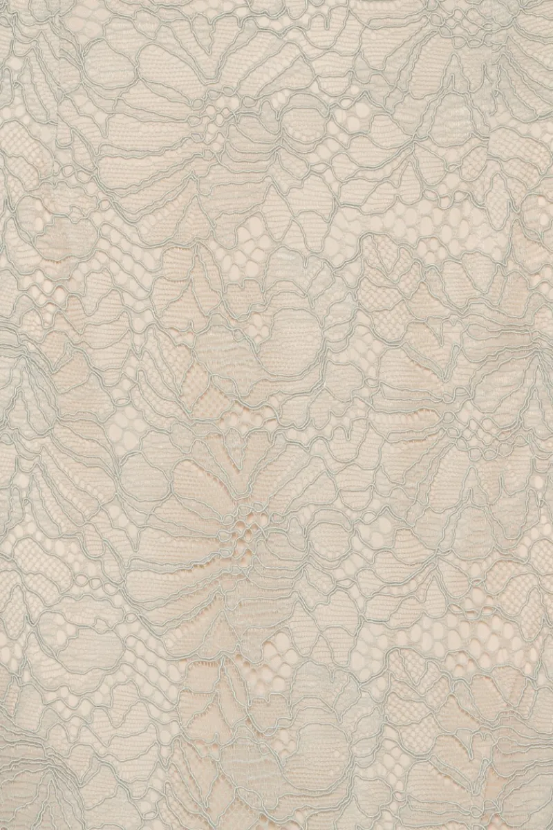 Skirts-ROTATE Birger Christensen Flower Mesh Pencil Skirt Light Grey Alloy (Light Gray) color