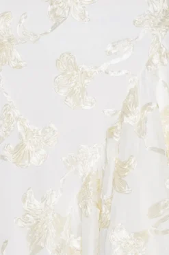 Bridal|Midi Dresses-ROTATE Birger Christensen Flower Mesh Ruffle Dress White Egret color