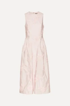 Midi Dresses|Dresses-ROTATE Birger Christensen Flower Midi Dress Light Pink Orchid Ice color